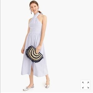 ***SOLD**** JCrew Sarong Seersucker Midi Halter Dress - Size 6